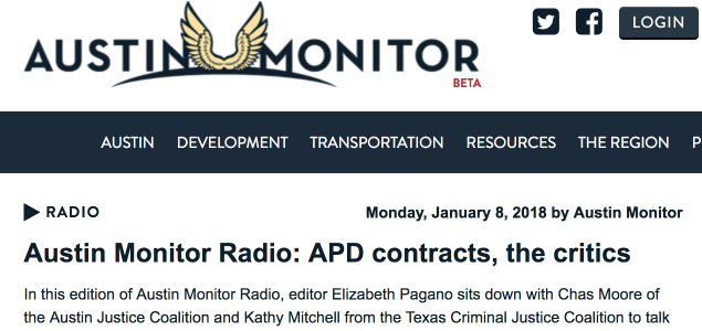 Austin Monitor Radio: APD contracts, the critics