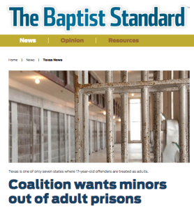 Coalition wants minors out of adult prisons
