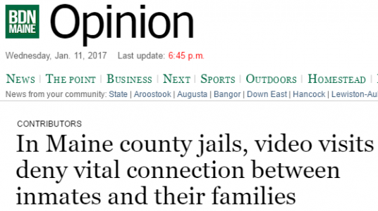 In Maine county jails, video visits deny vital connection between inmates and their families