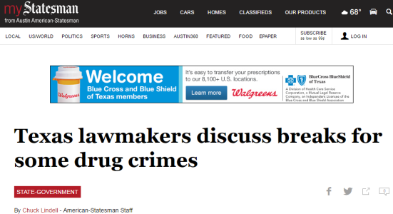 Texas lawmakers discuss breaks for some drug crimes