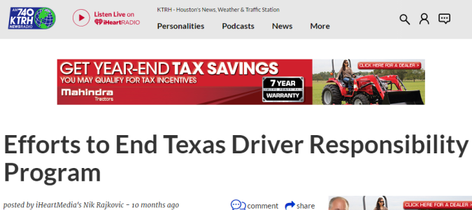 Efforts to End Texas Driver Responsibility Program