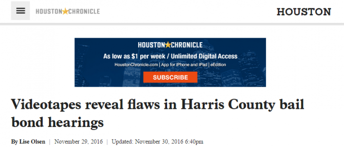 Videotapes reveal flaws in Harris County bail bond hearings