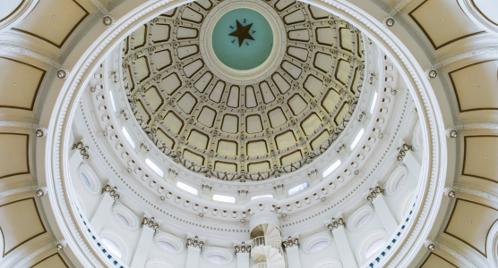 The dome of the rotunda inside the Texas State Capitol | Image by Rudy Mareel/Shutterstock