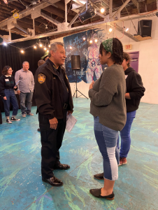 Jemima meets with a Bexar County leader