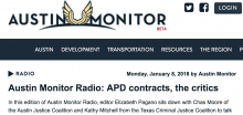 Austin Monitor Radio: APD contracts, the critics