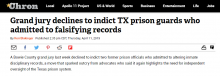Grand jury declines to indict TX prison guards who admitted to falsifying records