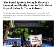 ‘The Penal System Today is Slavery’: Lawmakers Finally Start to Talk About Unpaid Labor in Texas Prisons