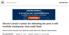 Harris County’s system for defending the poor is still woefully inadequate, state audit finds