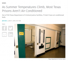 As Summer Temperatures Climb, Most Texas Prisons Aren’t Air-Conditioned