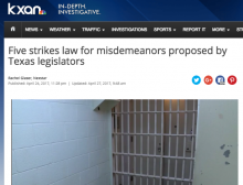 Five strikes law for misdemeanors proposed by Texas legislators