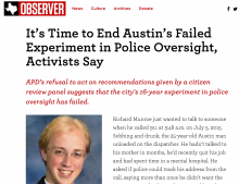 It’s Time to End Austin’s Failed Experiment in Police Oversight, Activists Say