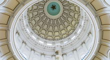 The dome of the rotunda inside the Texas State Capitol | Image by Rudy Mareel/Shutterstock